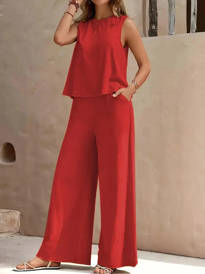 Danielle™ Ensemble Sans Manches | Haut Sans Manches et Pantalon Large