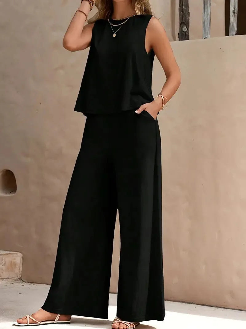 Danielle™ Ensemble Sans Manches | Haut Sans Manches et Pantalon Large