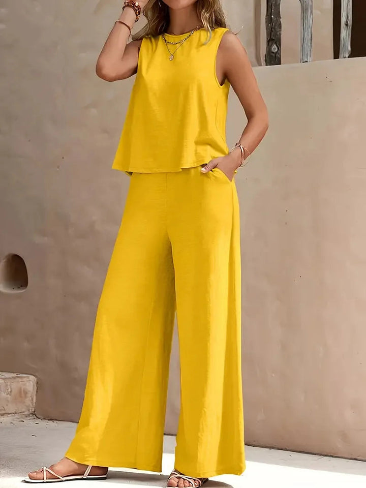 Danielle™ Ensemble Sans Manches | Haut Sans Manches et Pantalon Large