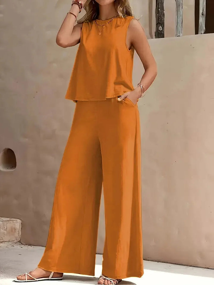 Danielle™ Ensemble Sans Manches | Haut Sans Manches et Pantalon Large