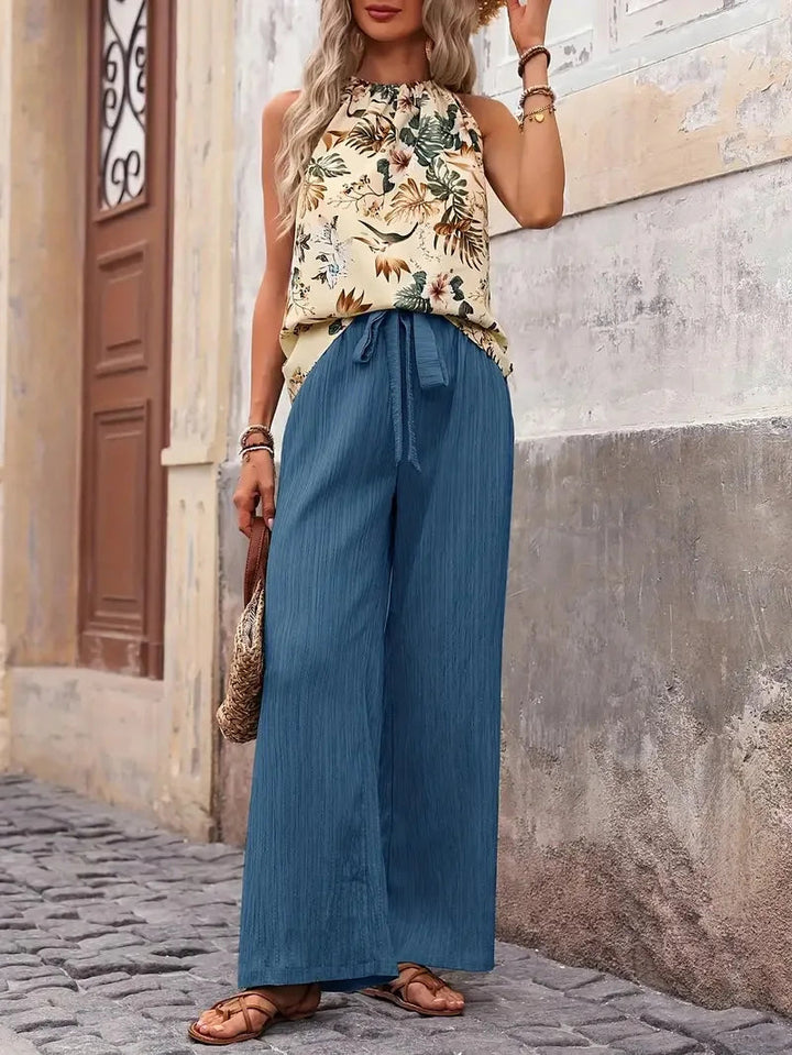 Antoinette™ Ensemble Élégant Sans Manches | Haut Sans Manches et Pantalon Fluide