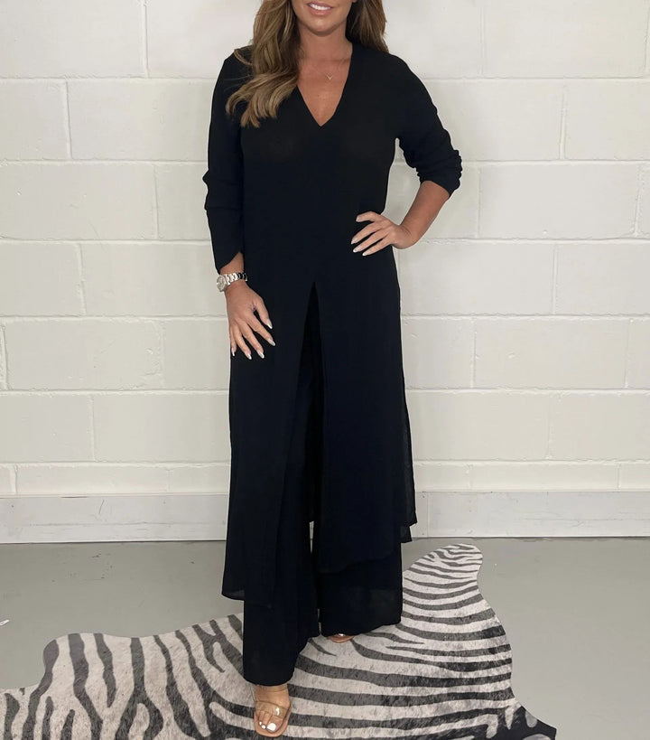Chérie™ Ensemble Confortable | Blouse Fluide et Pantalon Large