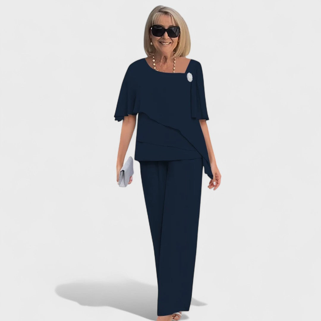 Winona™ Ensemble Élégant | Haut Superposé et Pantalon Large