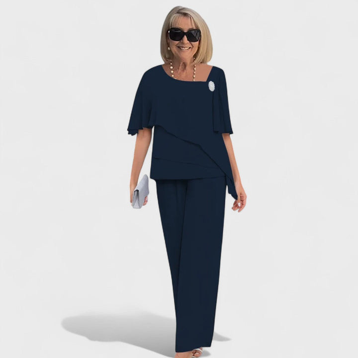 Winona™ Ensemble Élégant | Haut Superposé et Pantalon Large