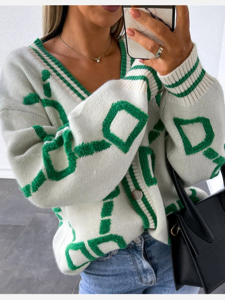 Amélie Marseille Maison | Cardigan géométrique multicolore