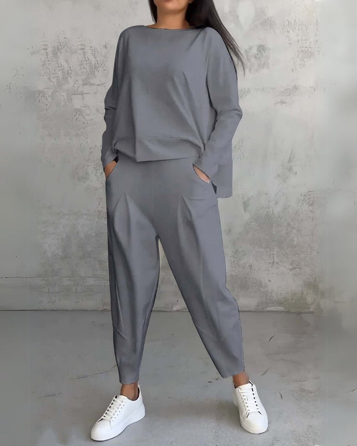 Jacqueline™ Ensemble Lounge Élégant | Haut Chic et Pantalon Assorti