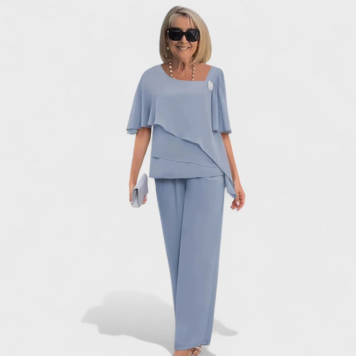 Winona™ Ensemble Élégant | Haut Superposé et Pantalon Large