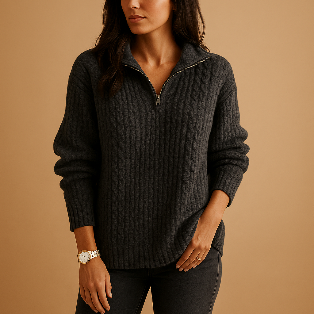 Sophie | Pull Demi Zip Élégant