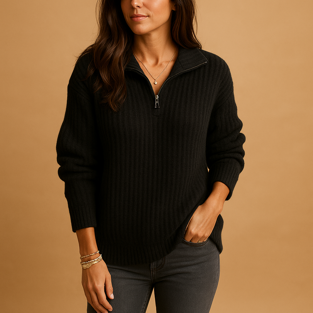 Sophie | Pull Demi Zip Élégant