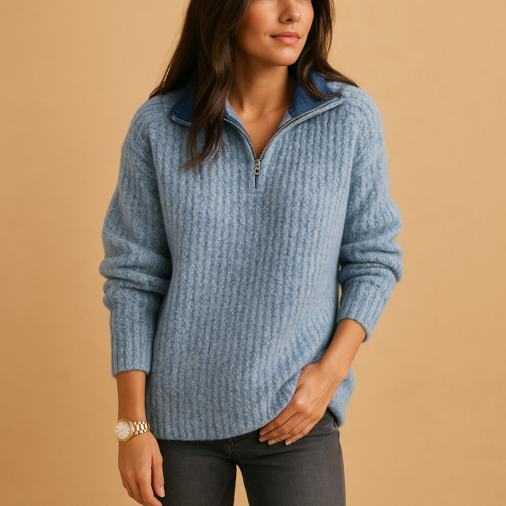 Sophie | Pull Demi Zip Élégant