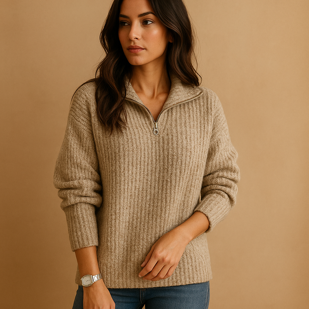 Sophie | Pull Demi Zip Élégant