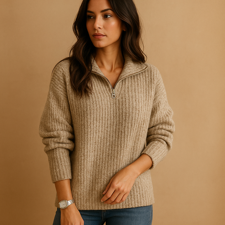 Sophie | Pull Demi Zip Élégant