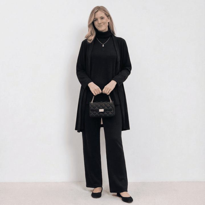 Barbara™ Ensemble Tricot Trois Pièces | Cardigan, Haut et Pantalon en Maille Raffinée