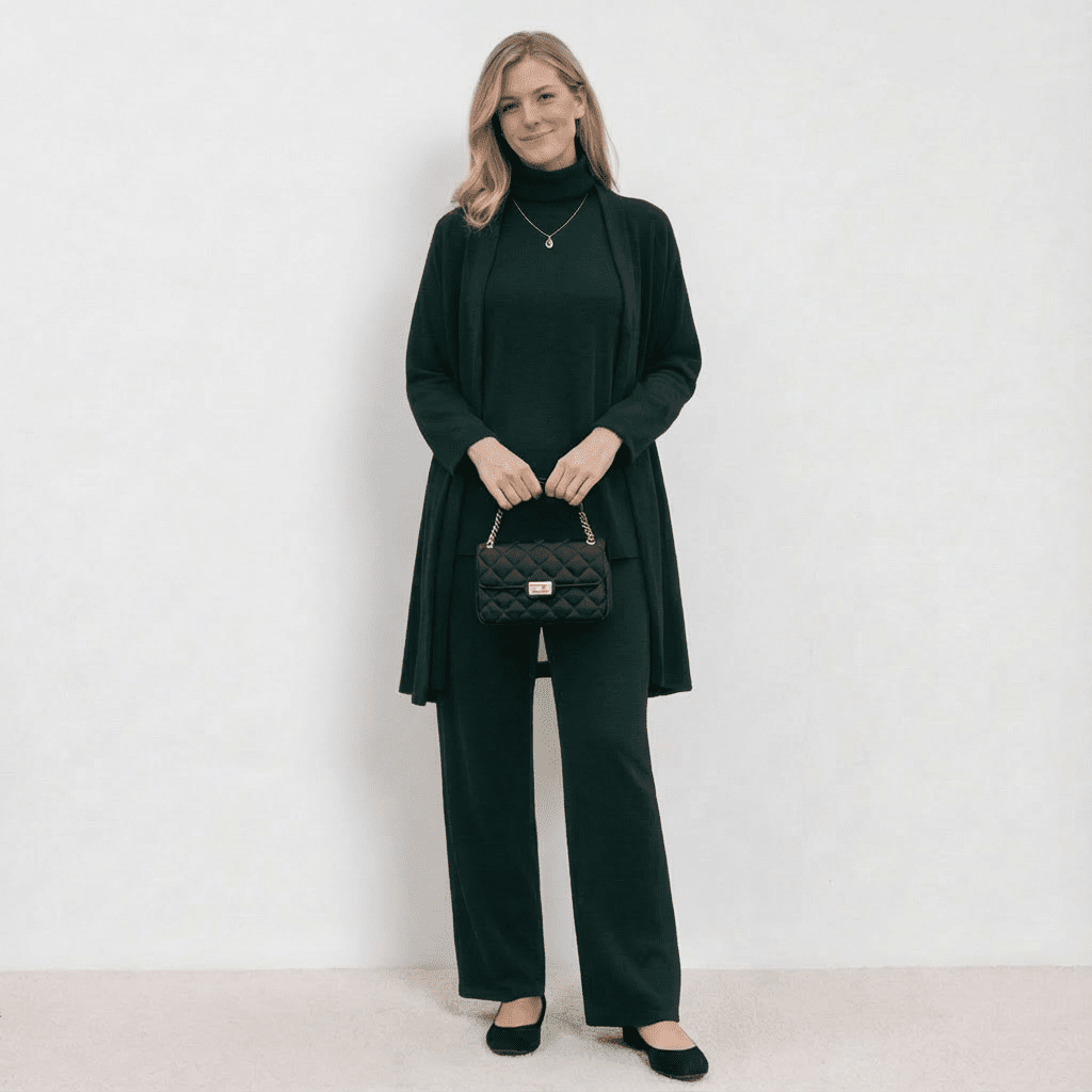 Barbara™ Ensemble Tricot Trois Pièces | Cardigan, Haut et Pantalon en Maille Raffinée