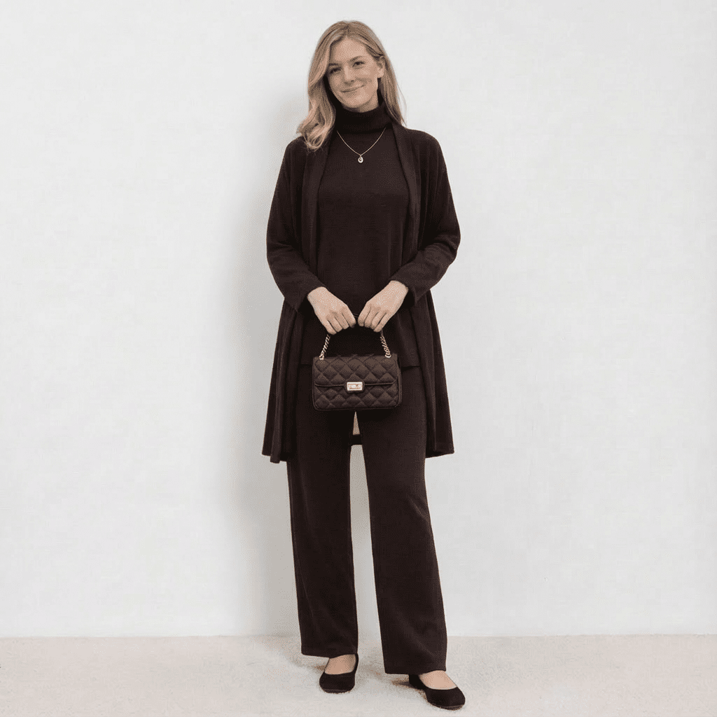 Barbara™ Ensemble Tricot Trois Pièces | Cardigan, Haut et Pantalon en Maille Raffinée