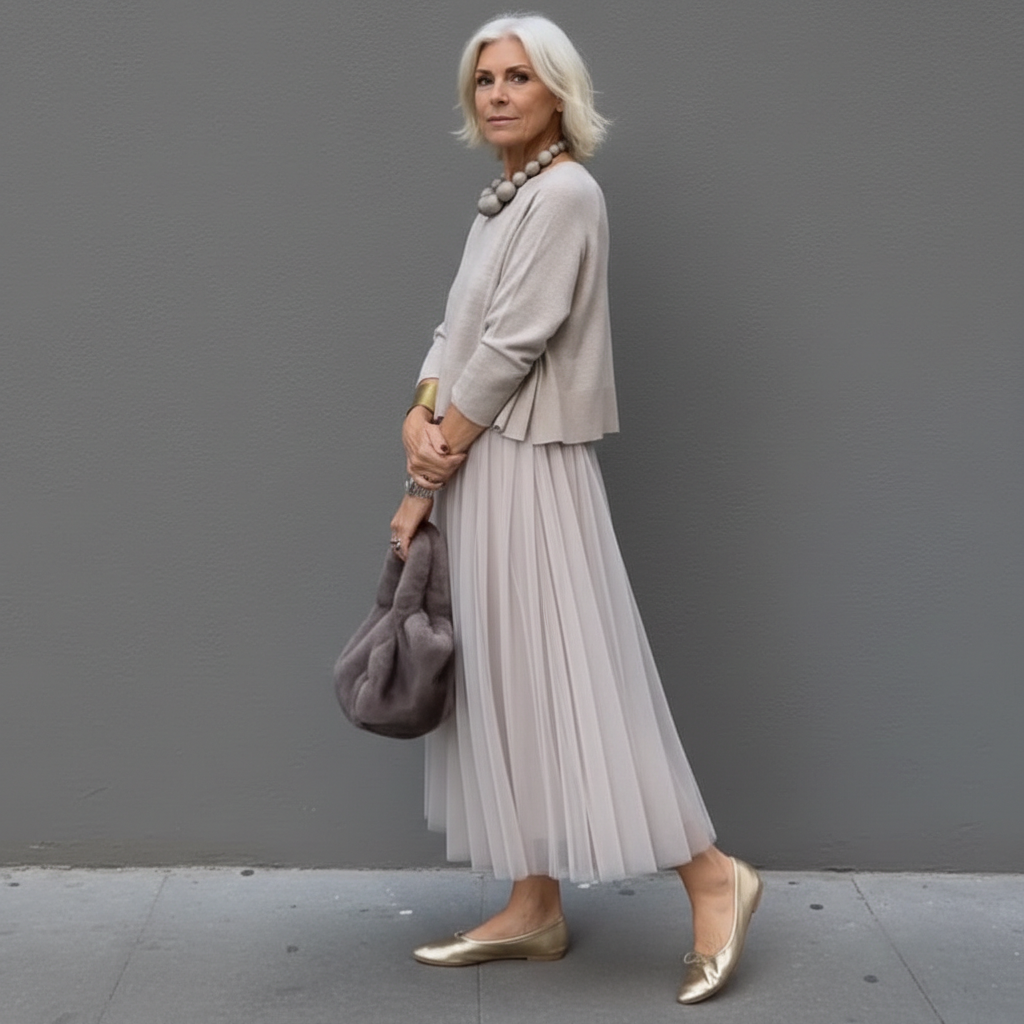 Emmie™ Ensemble Élégant | Ensemble Robe en Maille Superposée