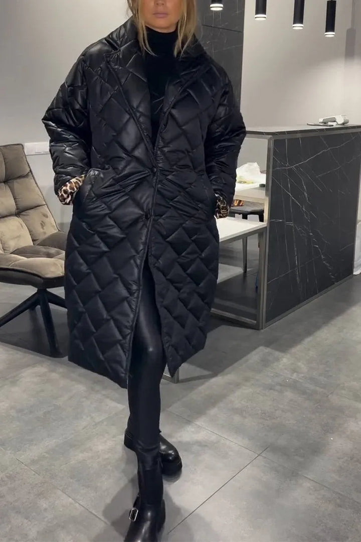 Victoire | Manteau réversible matelassé avec doublure léopard