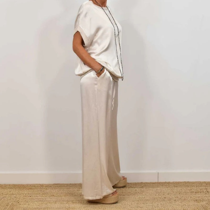 Rita™ Ensemble Élégant | Blouse Fluide et Pantalon Large