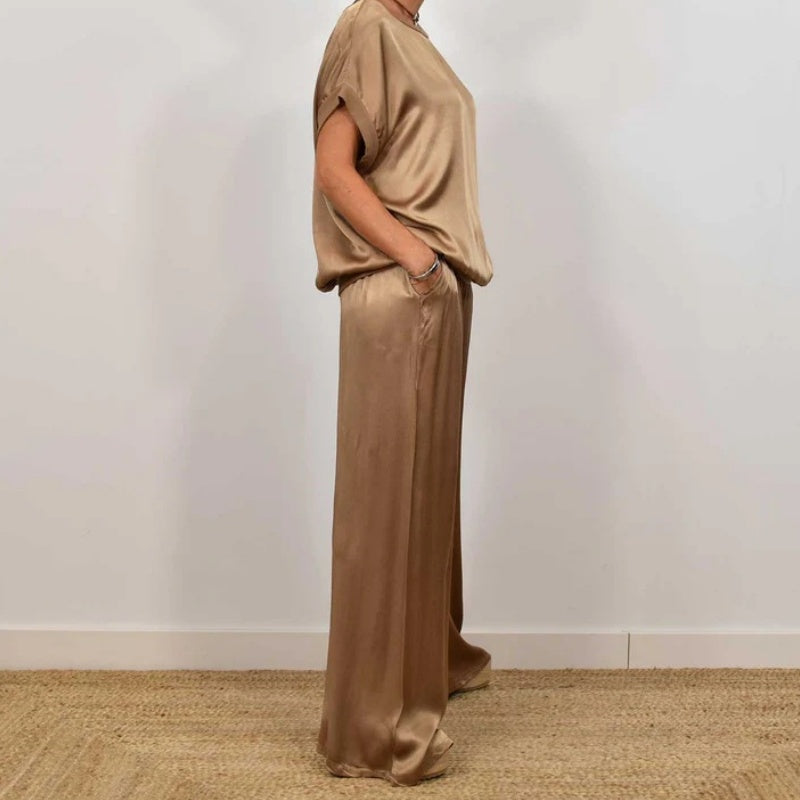 Rita™ Ensemble Élégant | Blouse Fluide et Pantalon Large