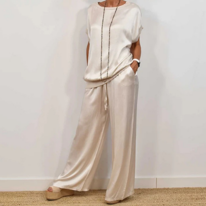 Rita™ Ensemble Élégant | Blouse Fluide et Pantalon Large