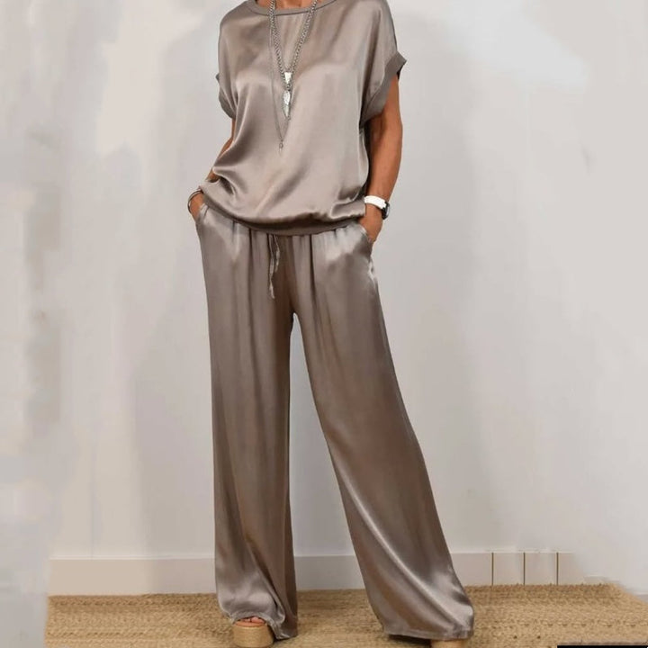 Rita™ Ensemble Élégant | Blouse Fluide et Pantalon Large