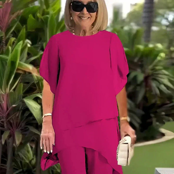 Herlène™ Ensemble Élégant | Haut Superposé et Pantalon Large