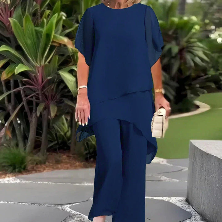 Herlène™ Ensemble Élégant | Haut Superposé et Pantalon Large