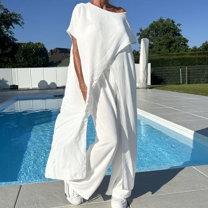 Gabrielle™ Ensemble Épaules Dénudées | Haut Décontracté et Pantalon Large