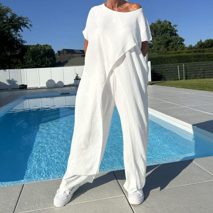 Gabrielle™ Ensemble Épaules Dénudées | Haut Décontracté et Pantalon Large