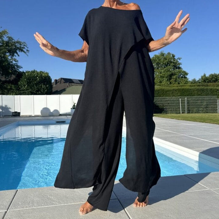 Gabrielle™ Ensemble Épaules Dénudées | Haut Décontracté et Pantalon Large