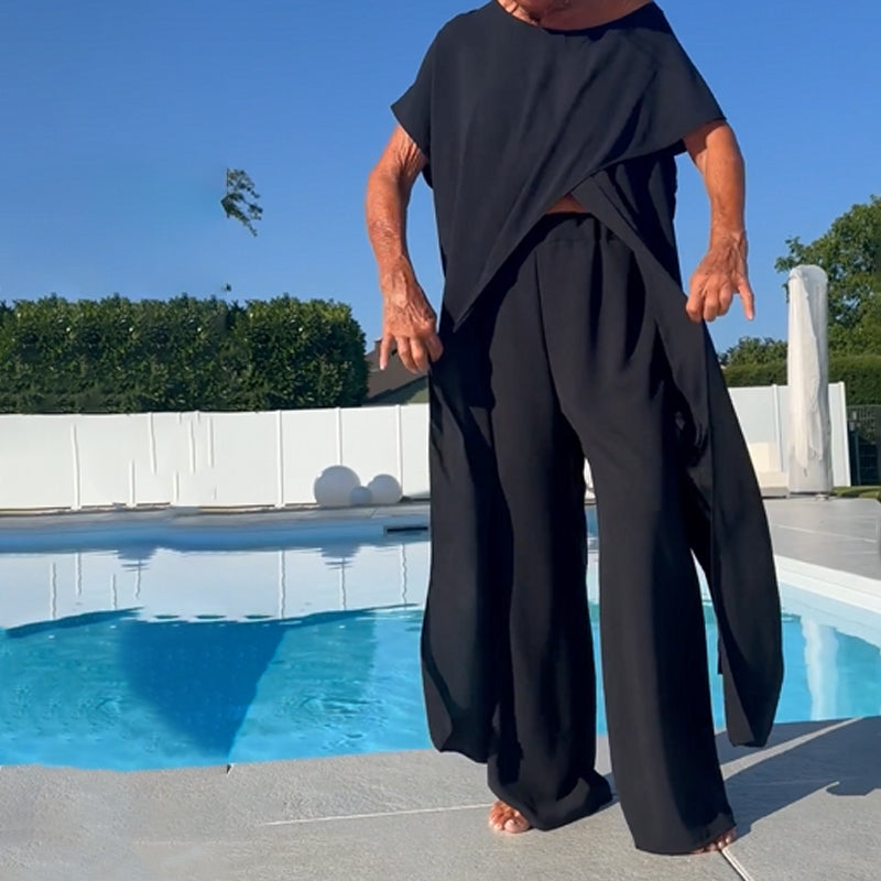 Gabrielle™ Ensemble Épaules Dénudées | Haut Décontracté et Pantalon Large