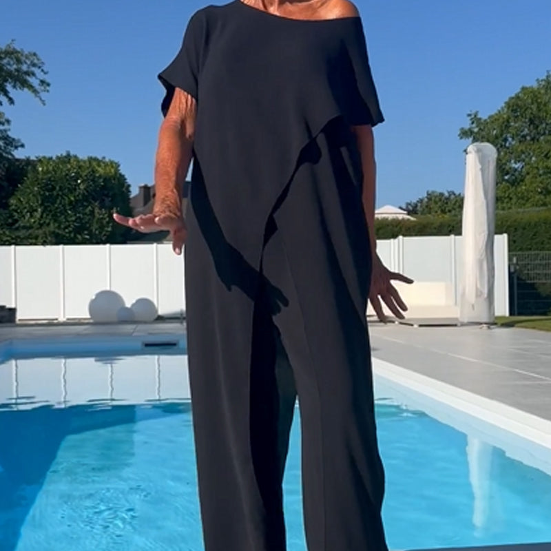 Gabrielle™ Ensemble Épaules Dénudées | Haut Décontracté et Pantalon Large