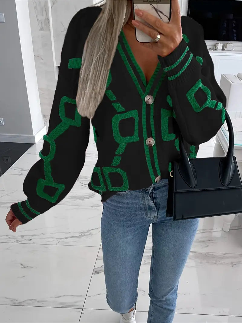 Amélie Marseille Maison | Cardigan géométrique multicolore