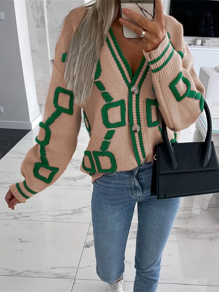 Amélie Marseille Maison | Cardigan géométrique multicolore