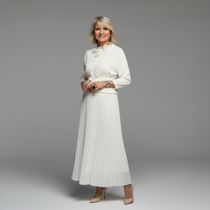 Emmie™ Ensemble Élégant | Ensemble Robe en Maille Superposée