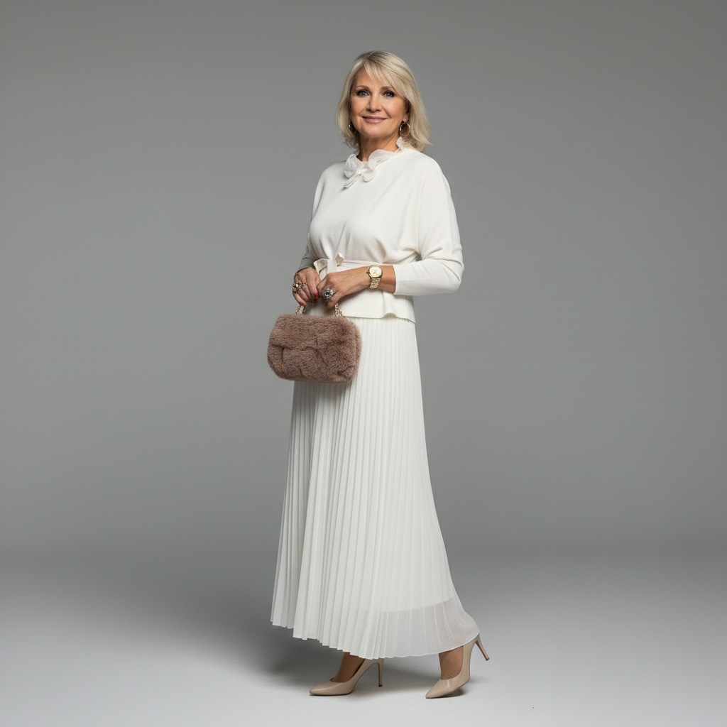 Emmie™ Ensemble Élégant | Ensemble Robe en Maille Superposée
