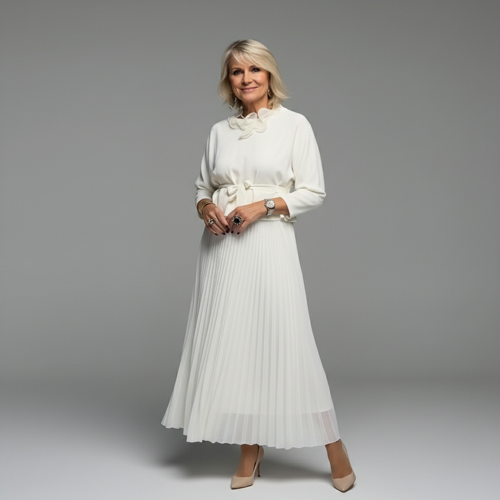 Emmie™ Ensemble Élégant | Ensemble Robe en Maille Superposée