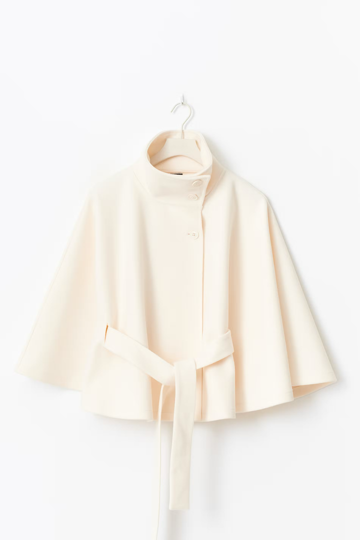 Ivanna Manteau Laine Femme | Col Haut Élégant avec Ceinture Amovible & Coupe Décontractée